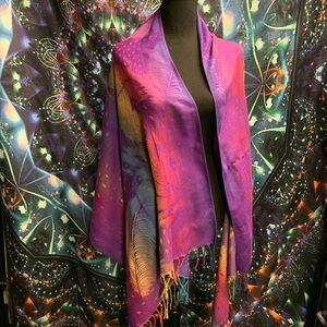 Rainbow peacock Scarf Wrap